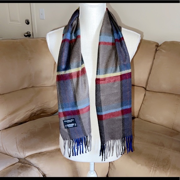 CHRISTIAN DIOR Plaid Scarf - Picture 2 of 3